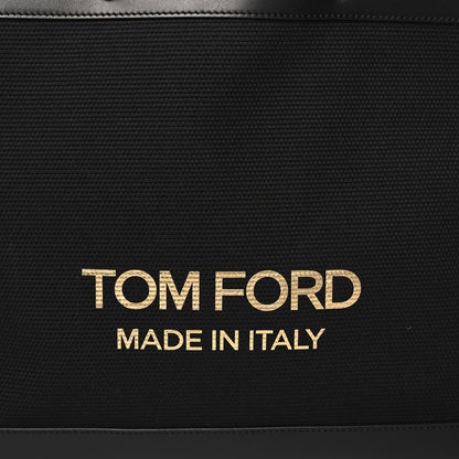 Tom Ford Canvas Calfskin Logo Tote Black 7 of 9