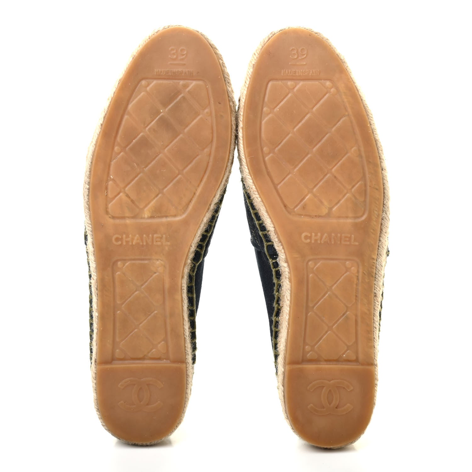 Chanel Fabric Biarritz CC Espadrilles 39 Blue Green 5 of 13