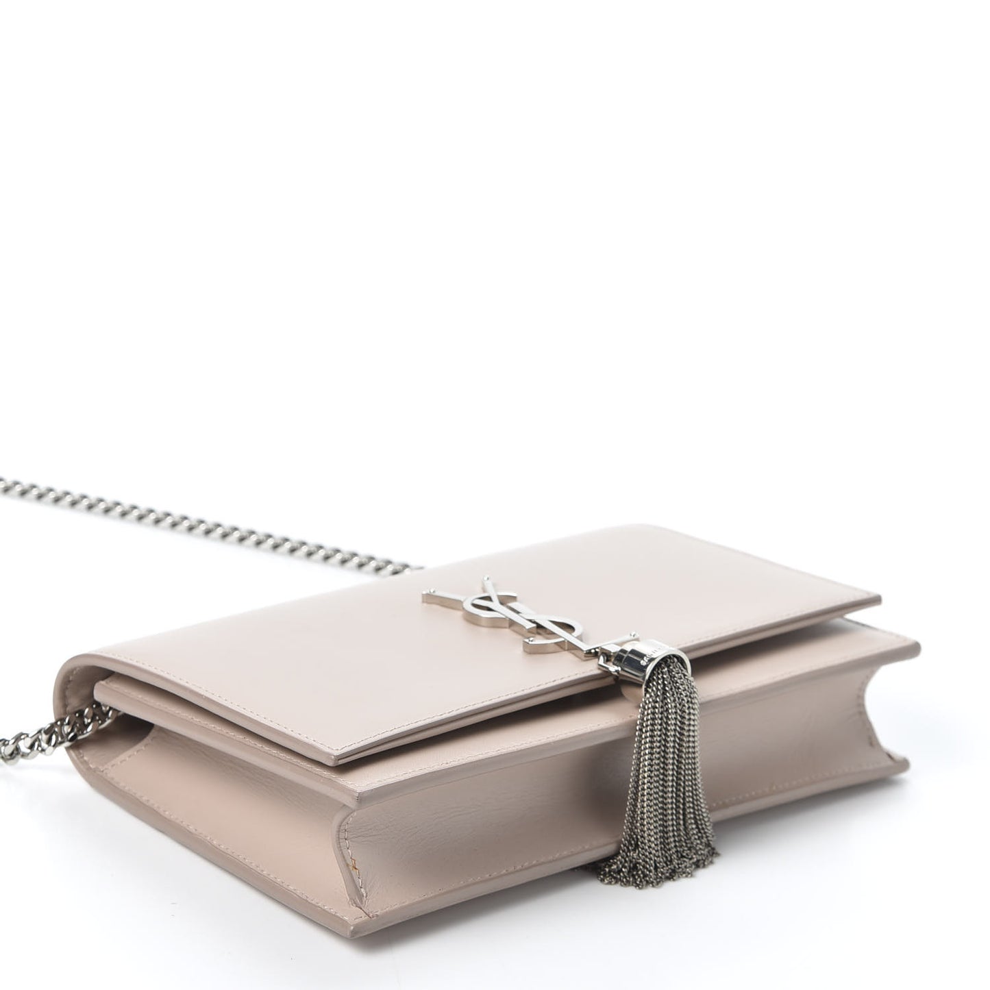 Smooth Calfskin Classic Monogram Kate Tassel Chain Wallet Marble Pink