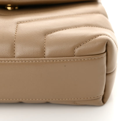 Saint Laurent Calfskin Y Quilted Monogram Toy Loulou Crossbody Bag Latte 15 of 16