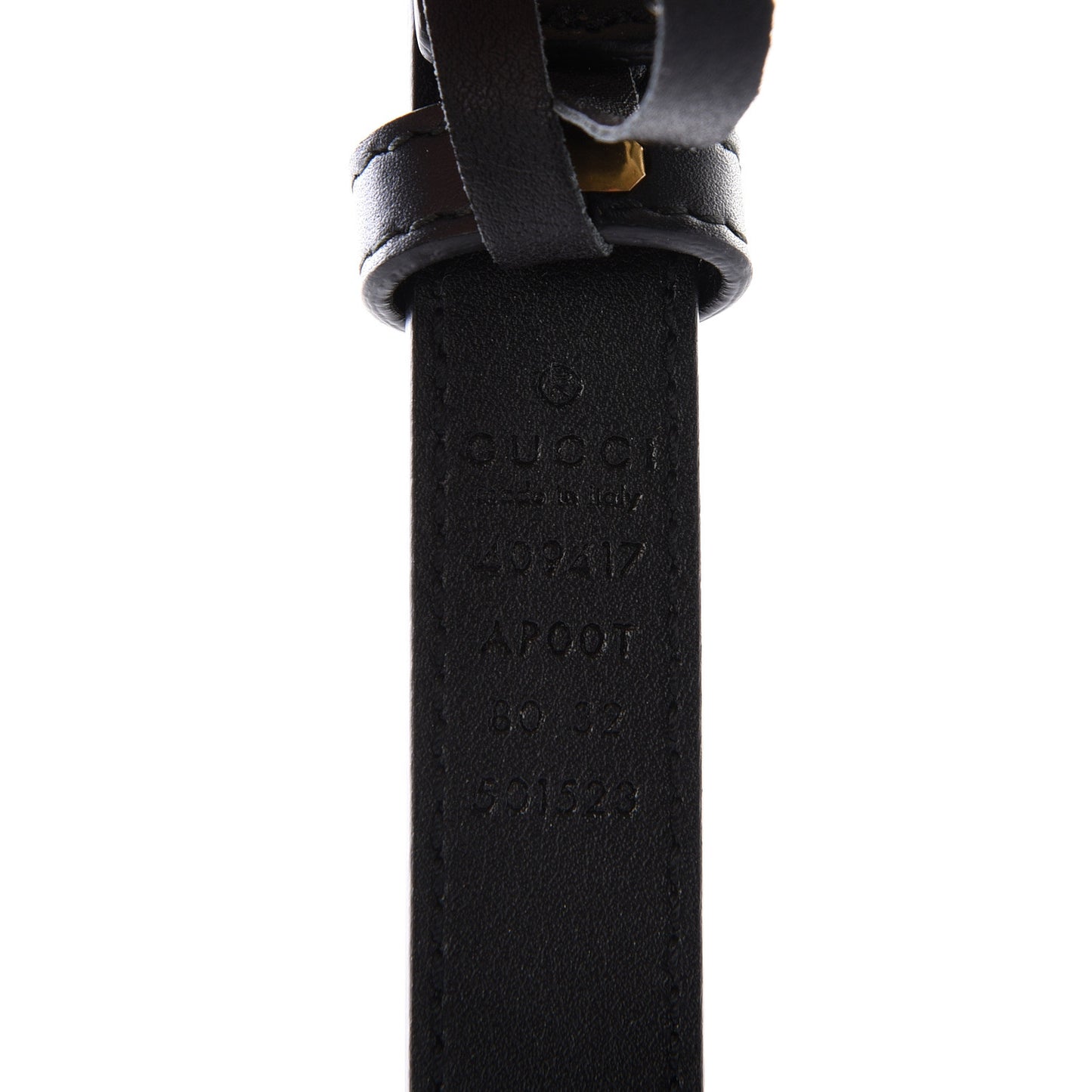 Calfskin Double G 20mm Belt 80 32 Black