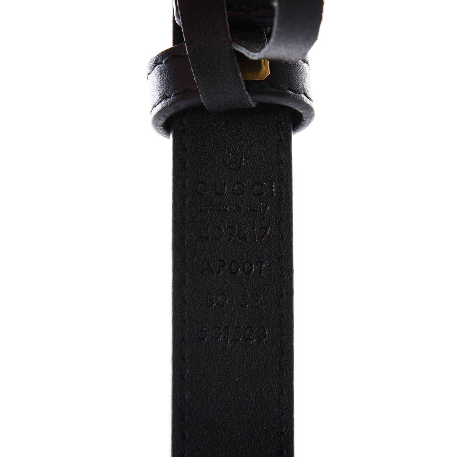 Gucci Calfskin Double G 20mm Belt 80 32 Black 3 of 8