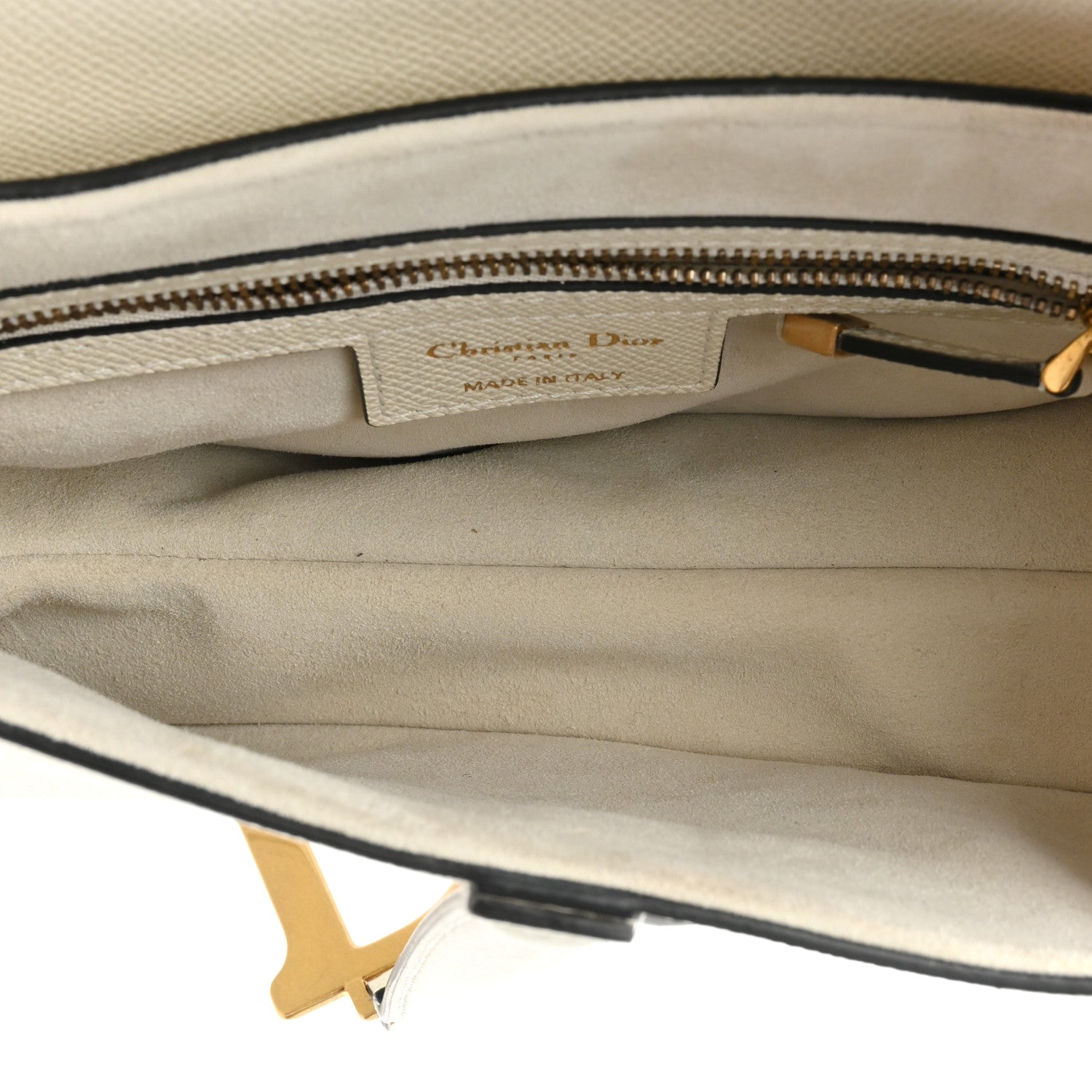 Christian Dior Grained Calfskin Saddle Bag Latte 5 of 12