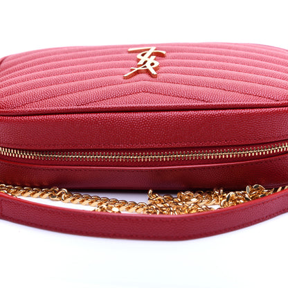 Saint Laurent Grain De Poudre Matelasse Monogram Mini Lou Camera Bag Eros Red 12 of 13