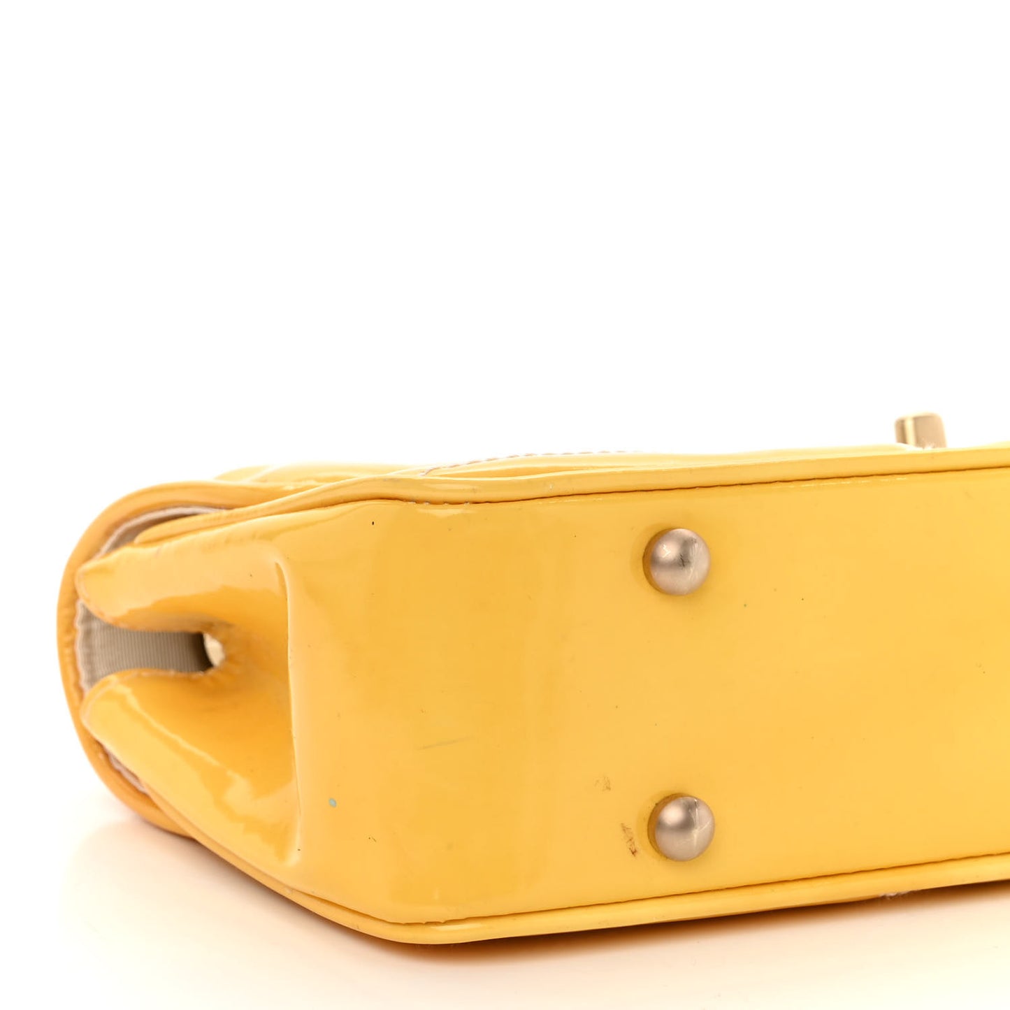 Patent Quilted East West Flap Yellow