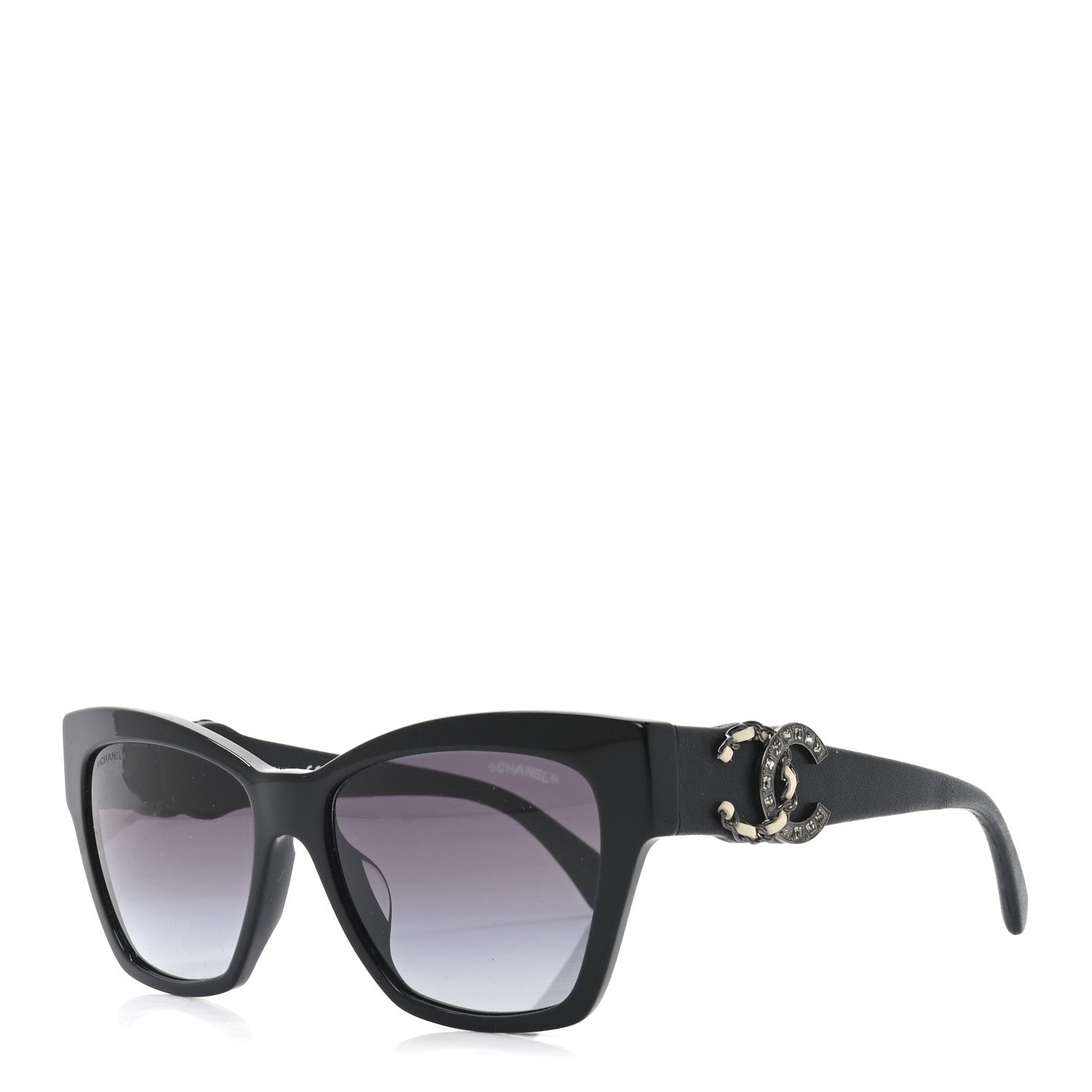Chanel Acetate Square Cat Eye CC Sunglasses 5456-Q-A Black 1751586