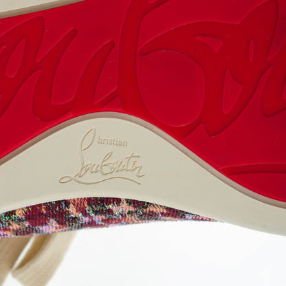 Christian Louboutin Metallic Fabric Suede Gondolastrass Sneakers 37.5 Version Bordeaux 7 of 7