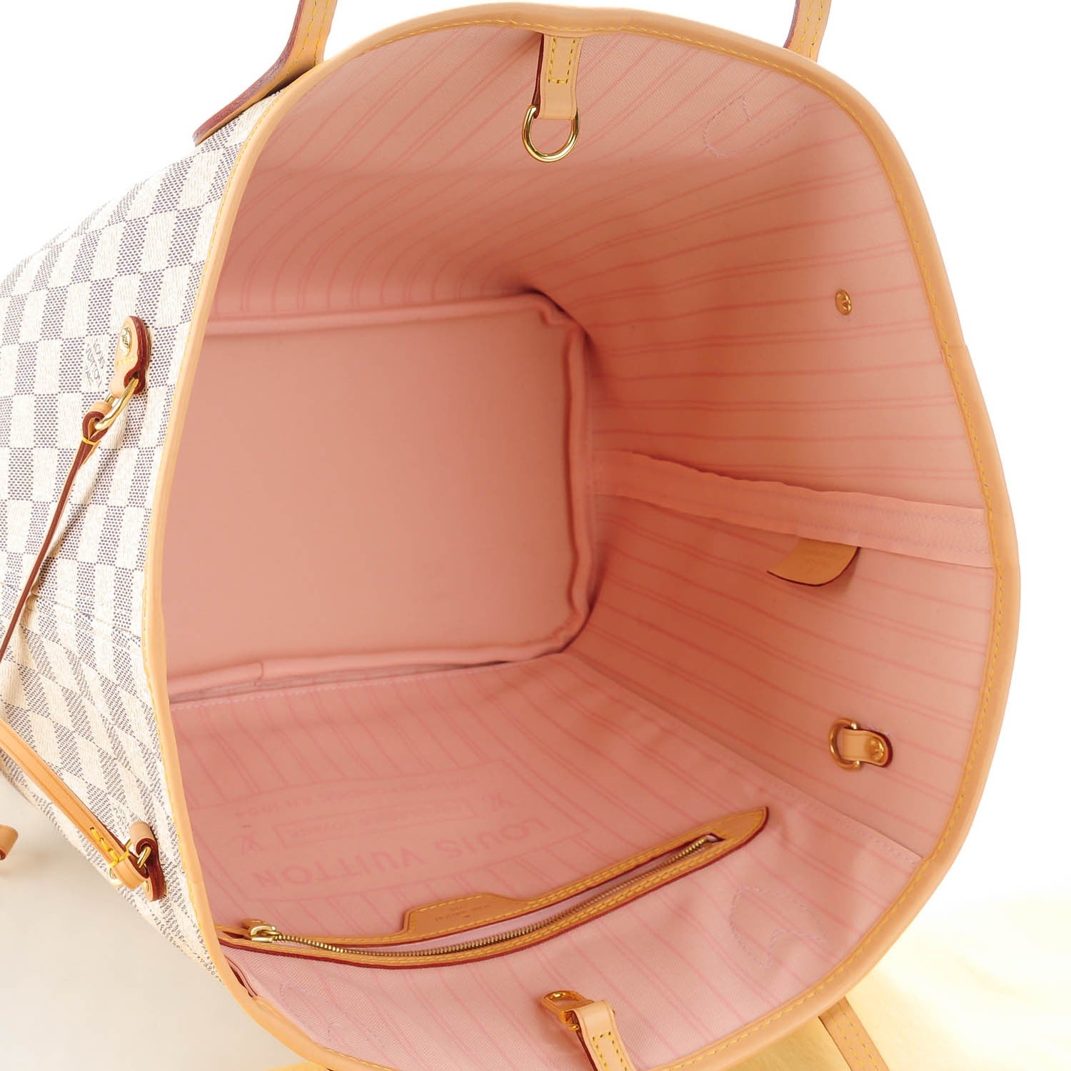 Louis Vuitton Damier Azur Neverfull MM Rose Ballerine 5 of 8