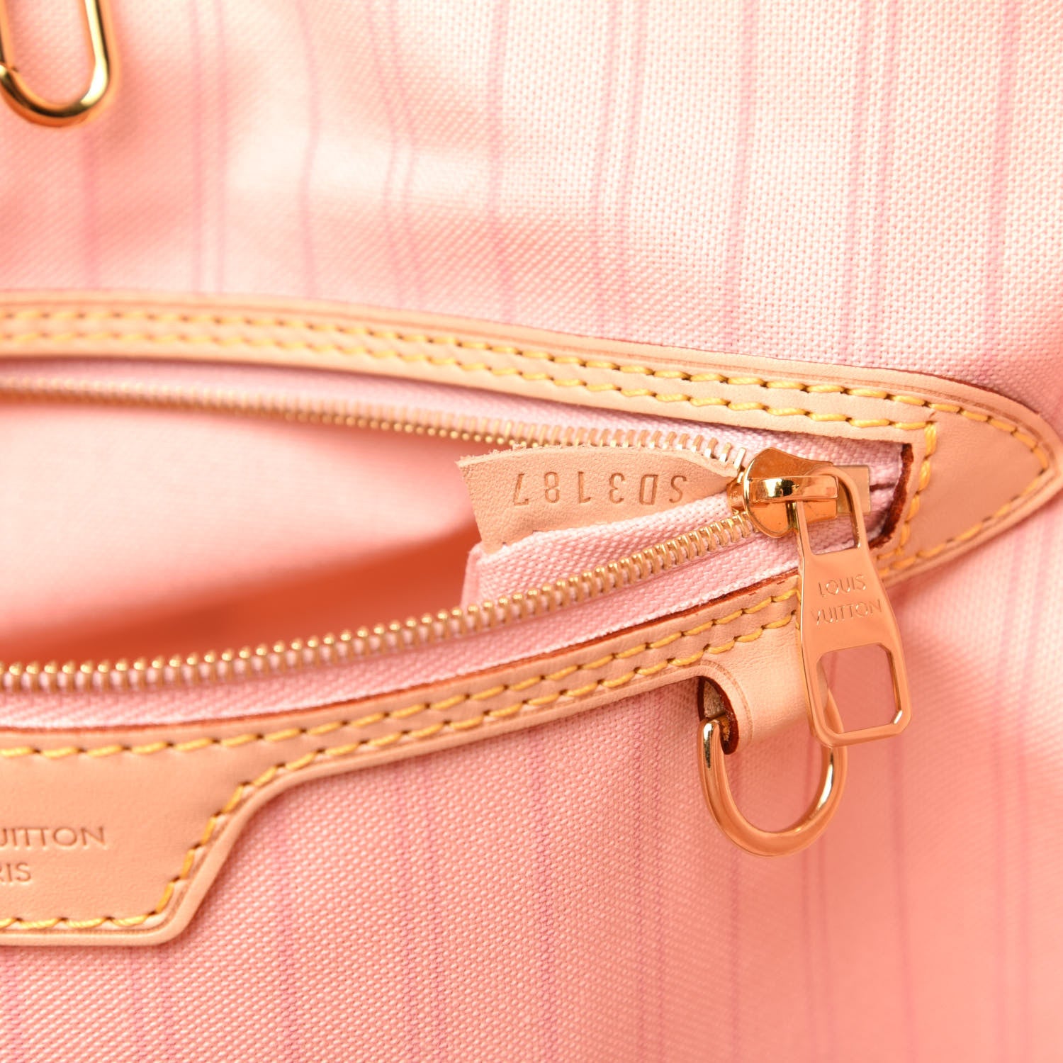 Louis Vuitton Damier Azur Delightful MM Rose Ballerine 9 of 11