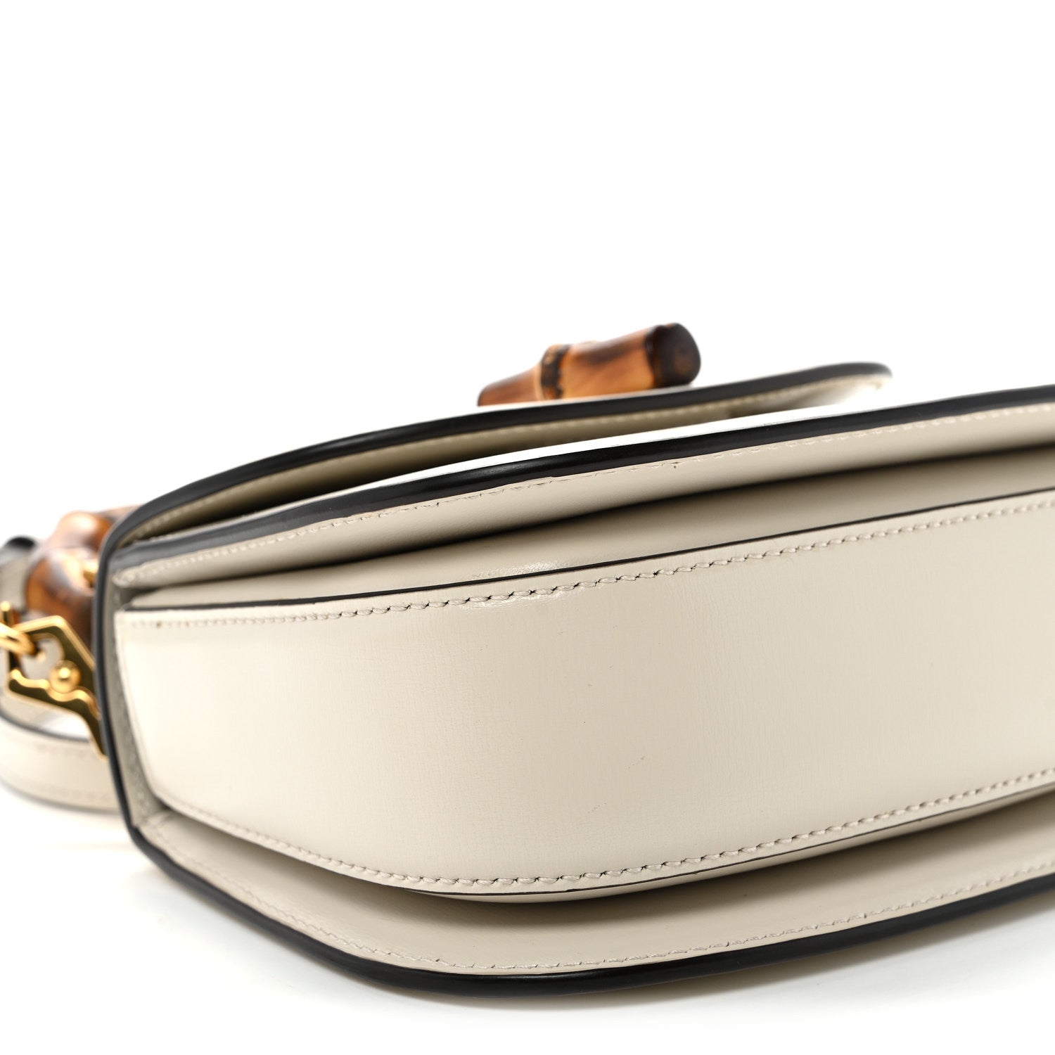 Gucci Boarded Dyana Lux Calfskin Web Mini Bamboo 1947 Top Handle Bag Mystic White 9 of 10