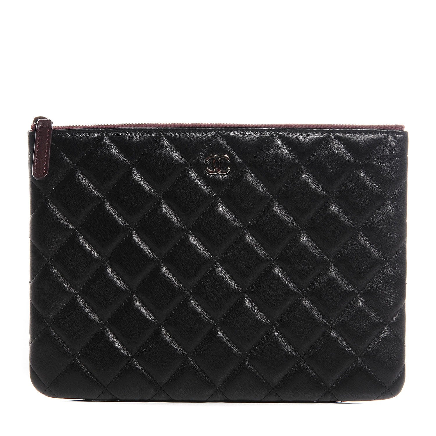 Chanel Lambskin Quilted Medium Cosmetic Case Black 1 of 6