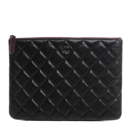Chanel Lambskin Quilted Medium Cosmetic Case Black 1 of 6