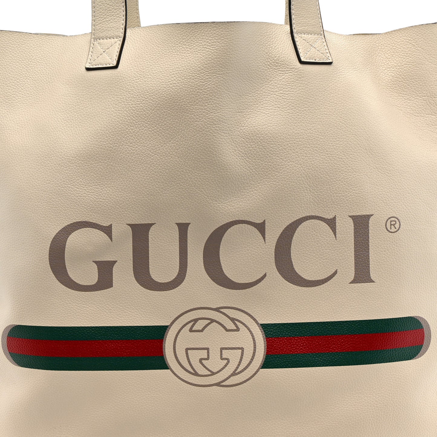 Calfskin Mens Logo Tote White