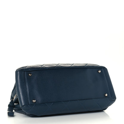 Chanel Caviar Quilted Timeless CC Soft Tote Navy Blue 4 of 10