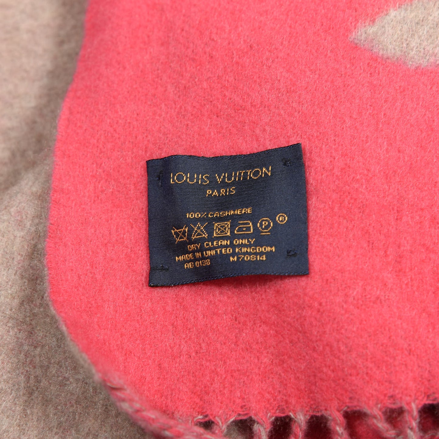 Cashmere Monogram Reykjavik Scarf White Pink