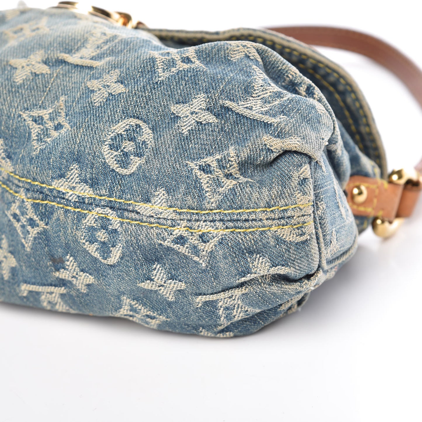 Monogram Denim Mini Pleaty Blue