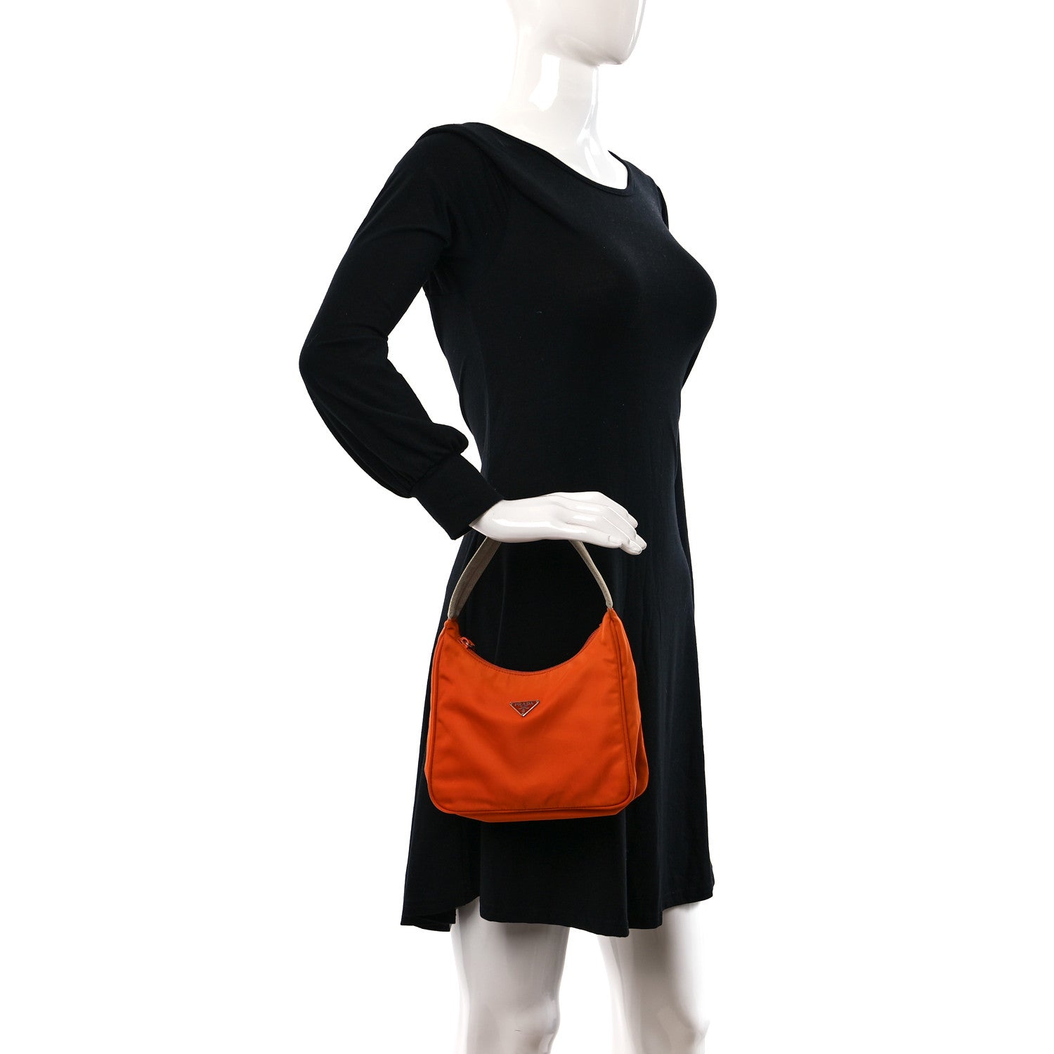 Prada Tessuto Nylon Sport Shoulder Bag Orange 2 of 10