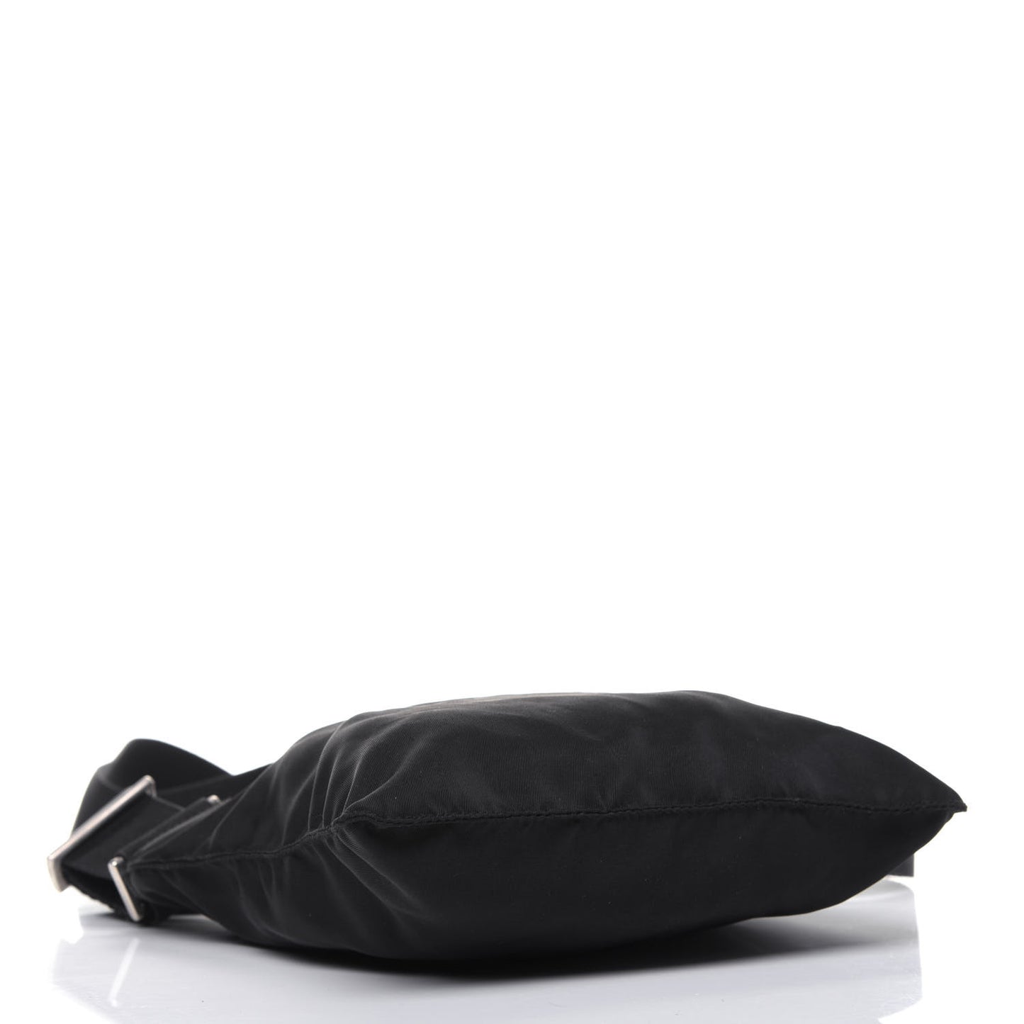 Tessuto Nylon Saffiano Flat Messenger Bag Black