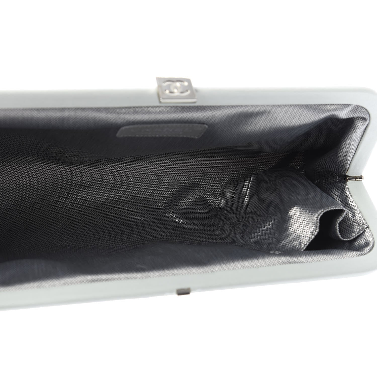 Chanel Lambskin Vertical Quilted Mademoiselle Clutch Light Green 5 of 9