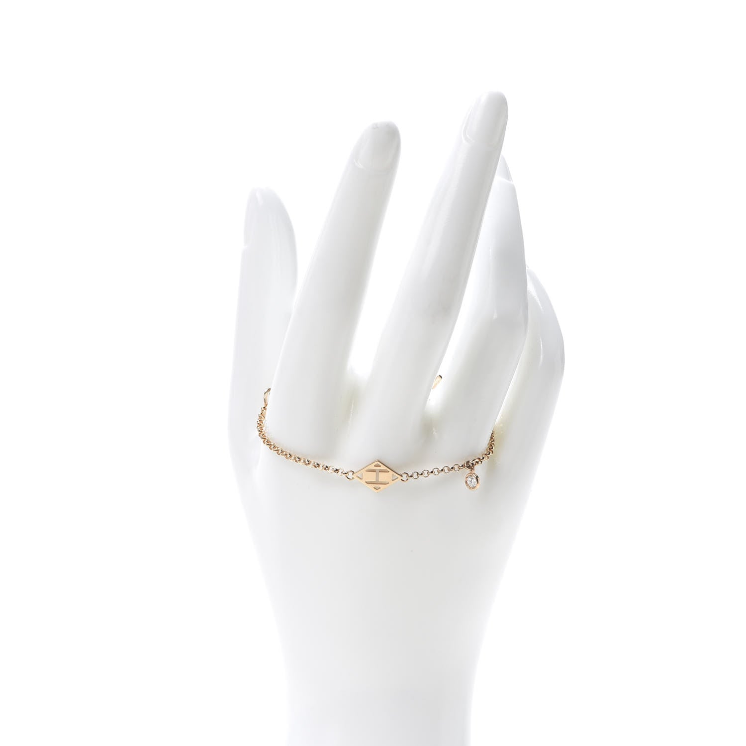 Hermes 18K Rose Gold Diamond Gambade Bracelet SH 2 of 8