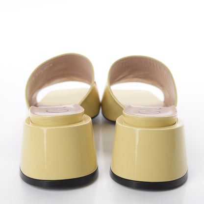 Gucci Patent Lexi Horsebit Mid-Heel Slide Sandals 37.5 Burro 6 of 10