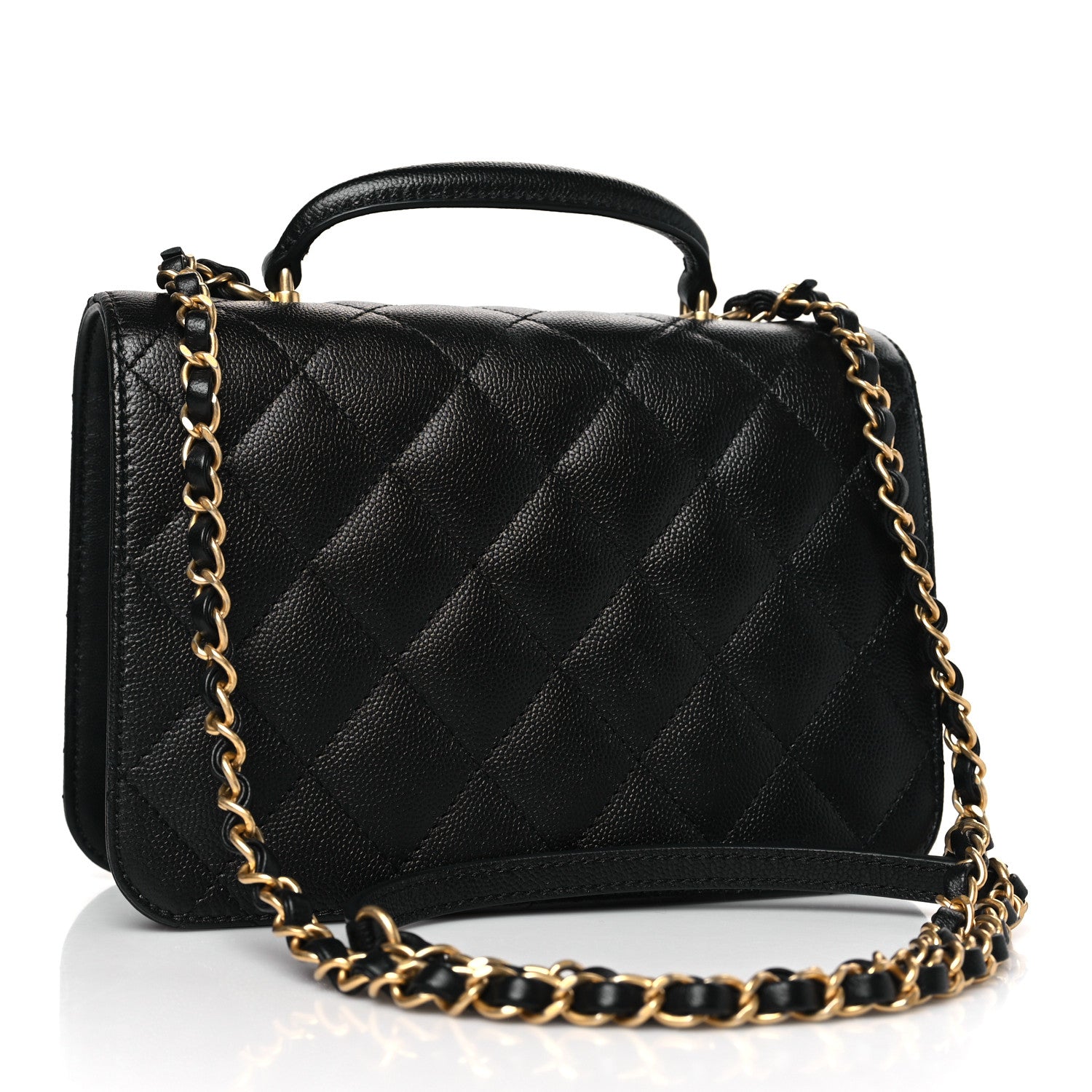 Chanel Caviar Quilted Mini Top Handle Flap Black 3 of 9