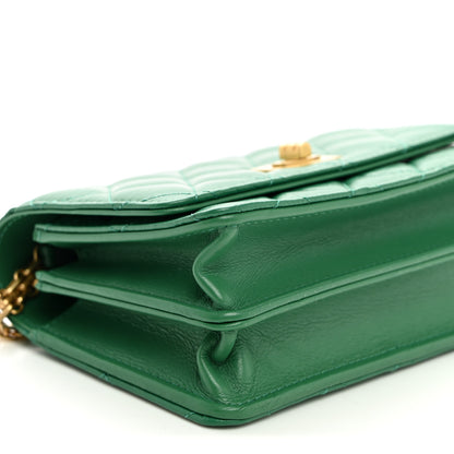 Chanel Aged Calfskin Quilted Mini Reissue Wallet On Chain WOC Green 10 of 11