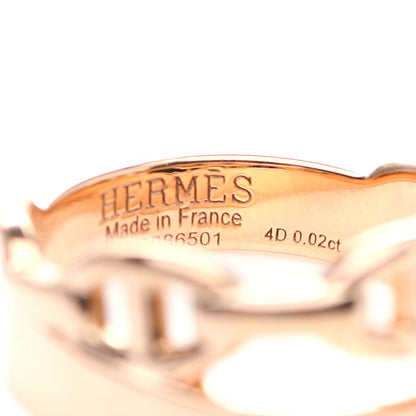 Hermes 18K Rose Gold Diamond Kelly Double Tour Ring 53 6.25 4 of 5