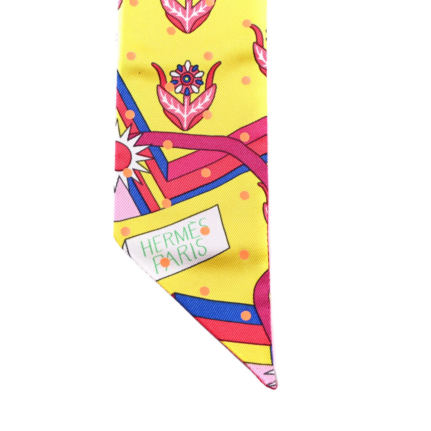 Hermes Silk Plumetis Twilly Rose 3 of 4