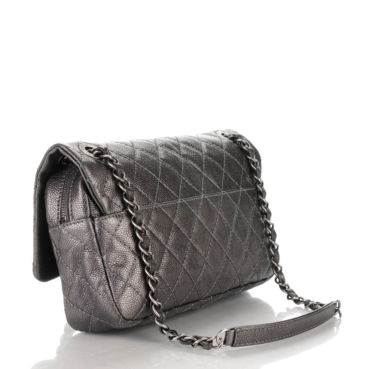 Chanel Iridescent Quilted Small Chic Caviar Flap Dark Silver 3 of 8