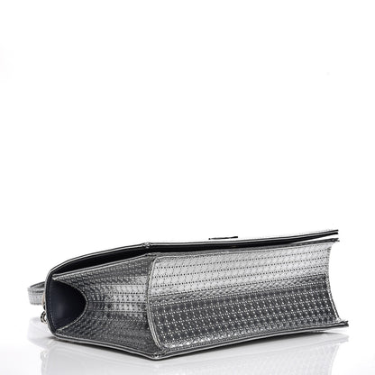 Christian Dior Metallic Patent Micro-Cannage Medium Diorama Flap Bag Silver 4 of 7
