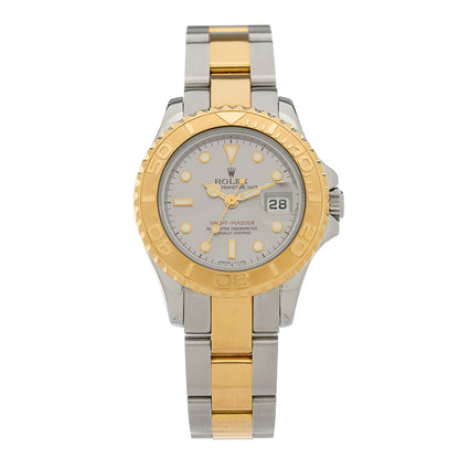 Rolex Stainless Steel 18K Yellow Gold 29mm Oyster Perpetual Date Yacht-Master Watch Silver 69623 1 of 5