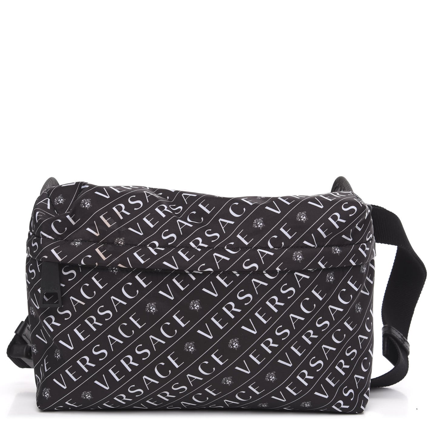Nylon Logo Belt Bag Black White
