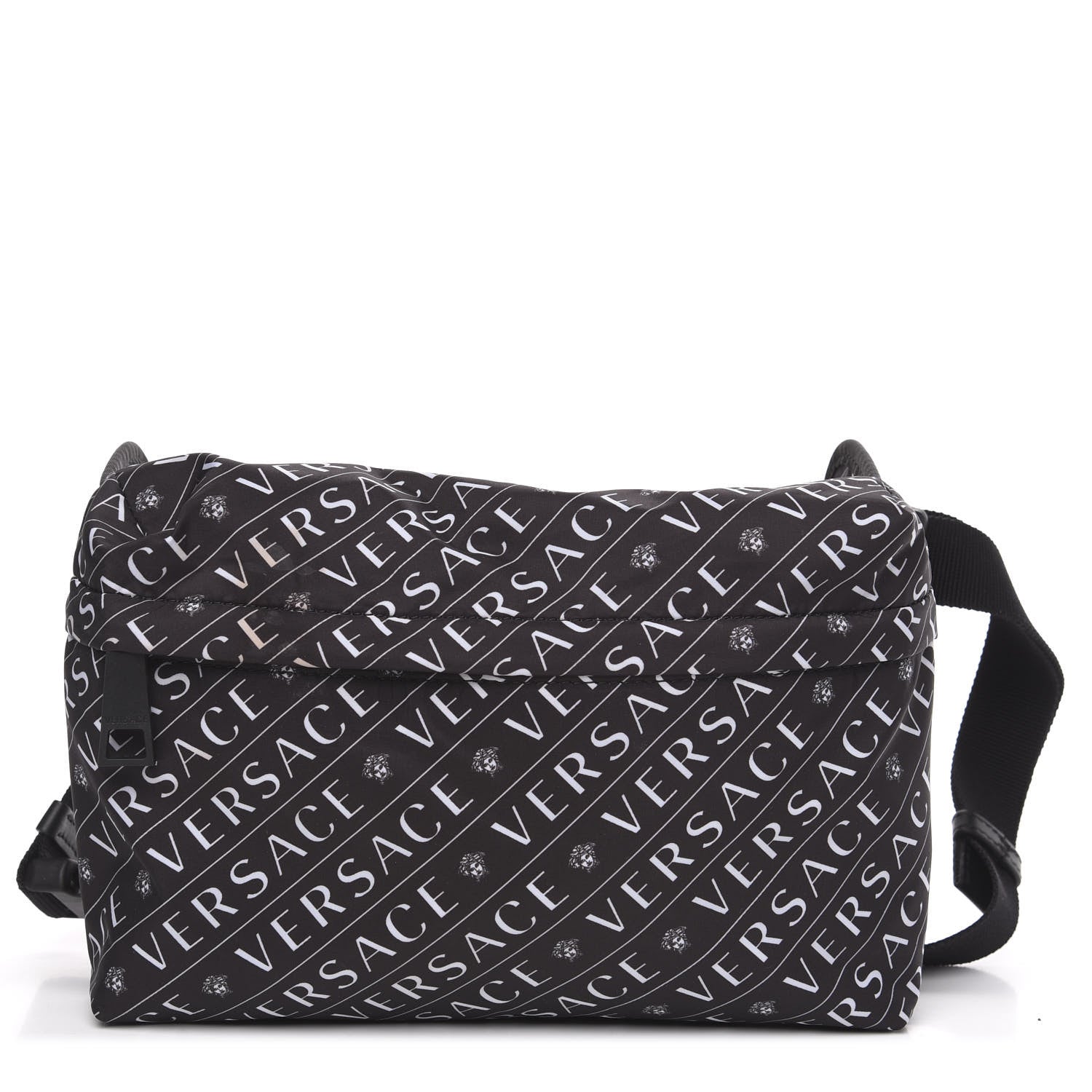 Versace Nylon Logo Belt Bag Black White 1 of 8