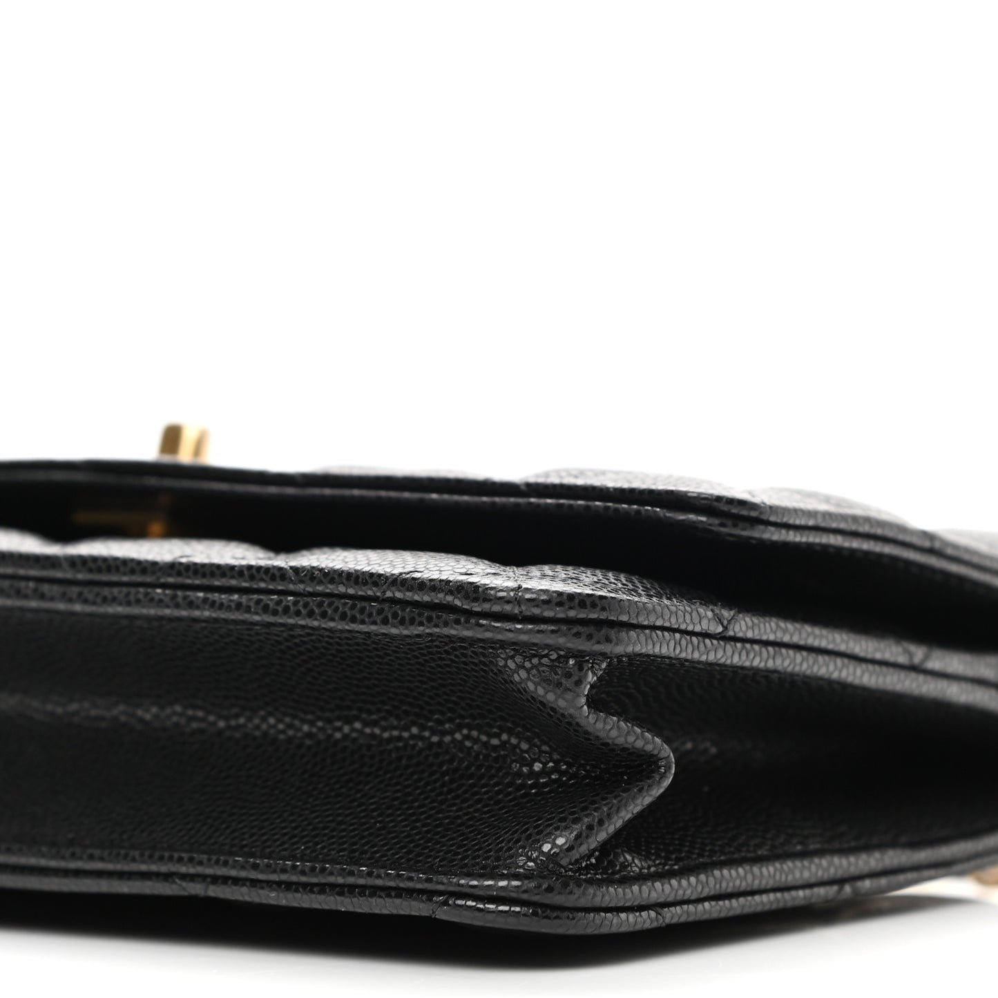 Caviar Quilted Twist Your Buttons Wallet On Chain WOC Black