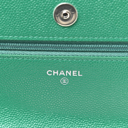 Chanel Caviar Quilted Wallet On Chain WOC Green 6 of 12