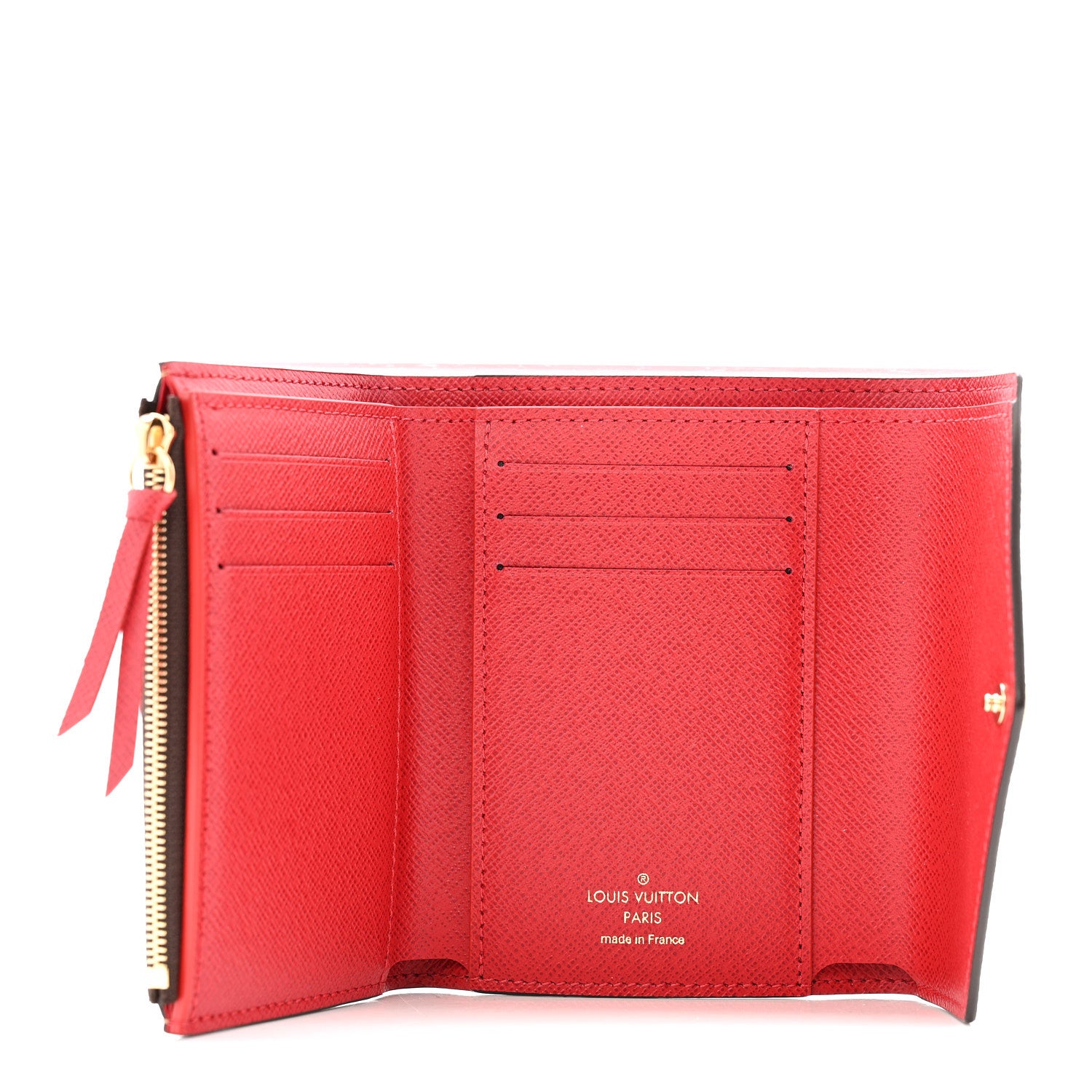 Louis Vuitton Damier Ebene Victorine Wallet Red 5 of 8