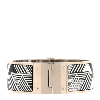 Hermes Enamel Printed Wide Charniere Sangles En ZigZag Hinged Bracelet S Positif Negatif 3 of 4