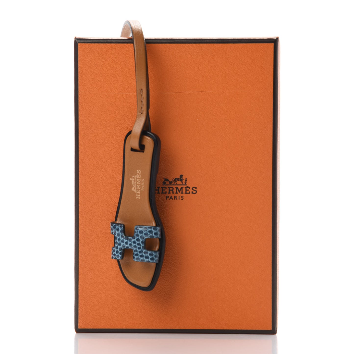 Polished Niloticus Lizard Butler Calfskin Hunter Oran Nano Bag Charm Bleu Petrole Naturel