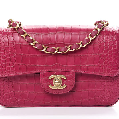 Chanel Matte Alligator Mini Flap Pink 7 of 12