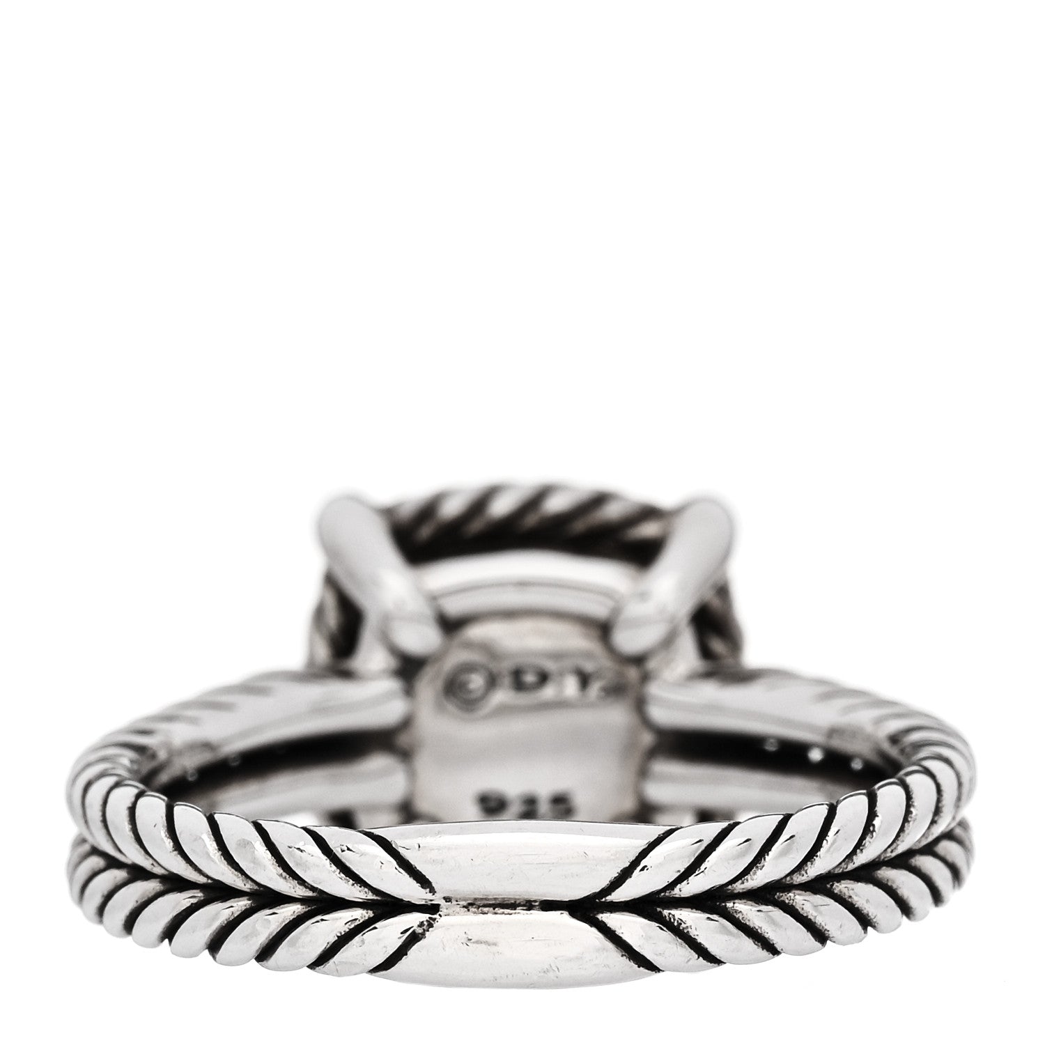 David Yurman Sterling Silver Diamond Black Orchid 9mm Chatelaine Pave Bezel Ring  57 8 4 of 6