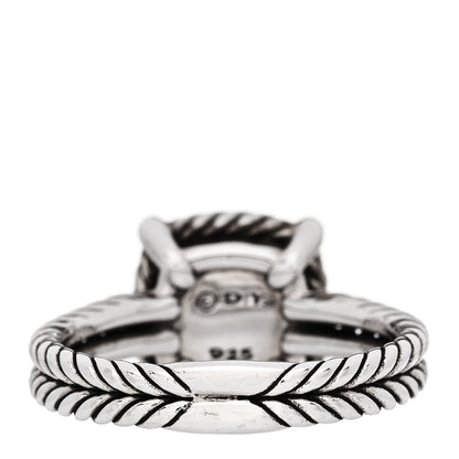 David Yurman Sterling Silver Diamond Black Orchid 9mm Chatelaine Pave Bezel Ring  57 8 4 of 6