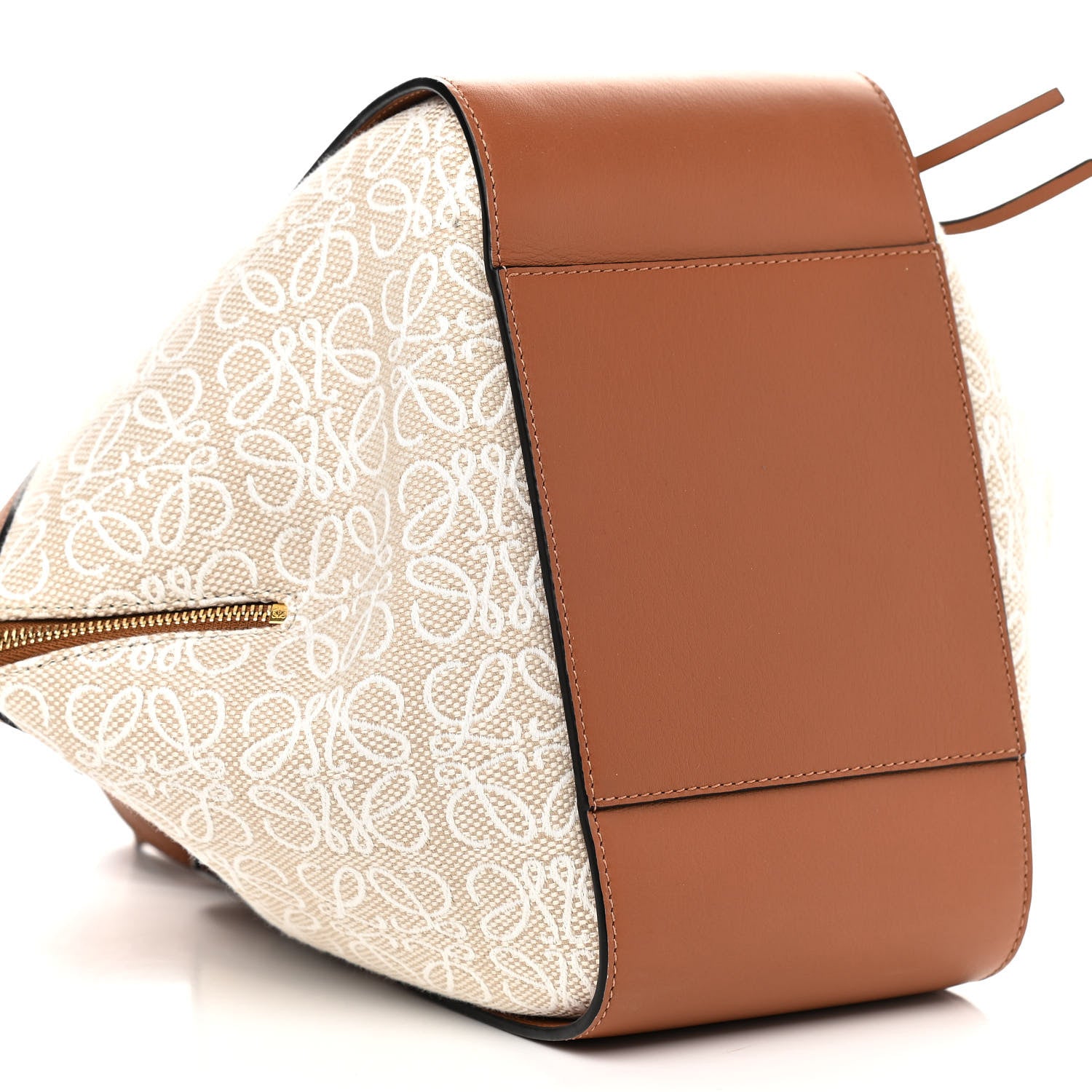 Loewe Calfskin Canvas Anagram Small Hammock Shoulder Bag Ecru Tan 9 of 10
