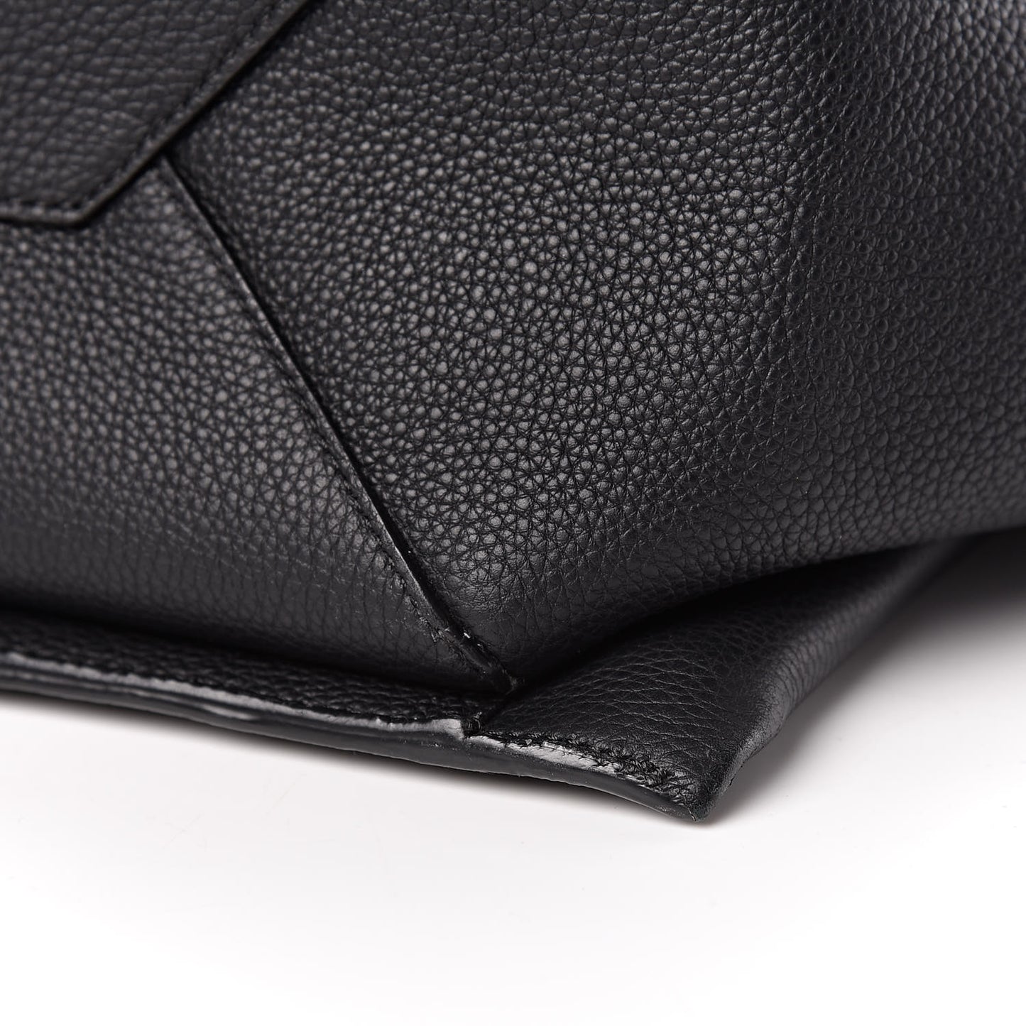 Baby Grained Calfskin Small Tri-Fold Bag Black