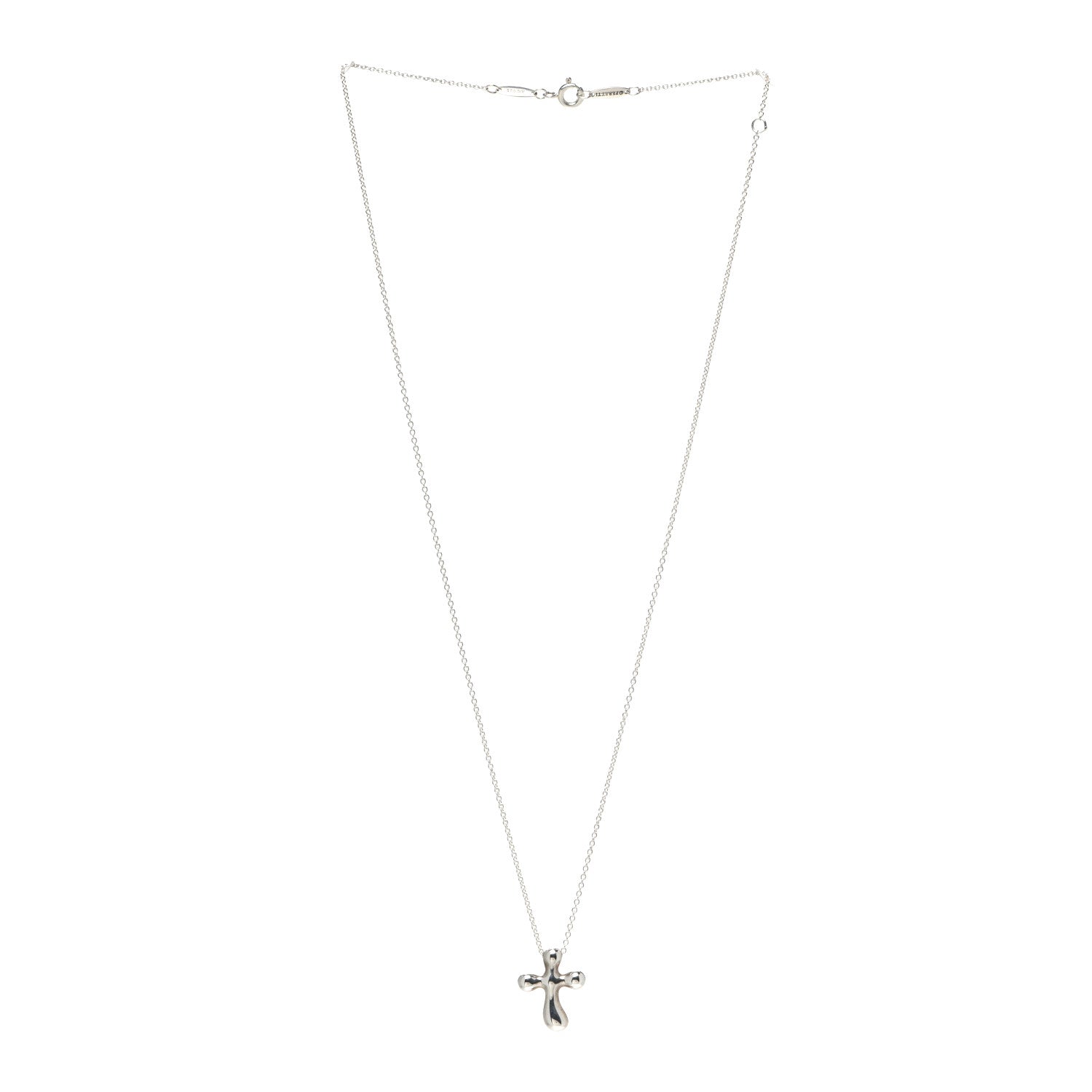 Tiffany Sterling Silver 14mm Elsa Peretti Cross Pendant Necklace 3 of 4
