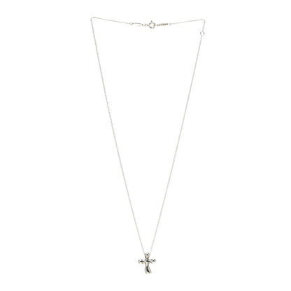 Tiffany Sterling Silver 14mm Elsa Peretti Cross Pendant Necklace 3 of 4