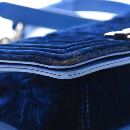 Chanel Velvet Quilted Small Boy Flap Blue 8 of 19
