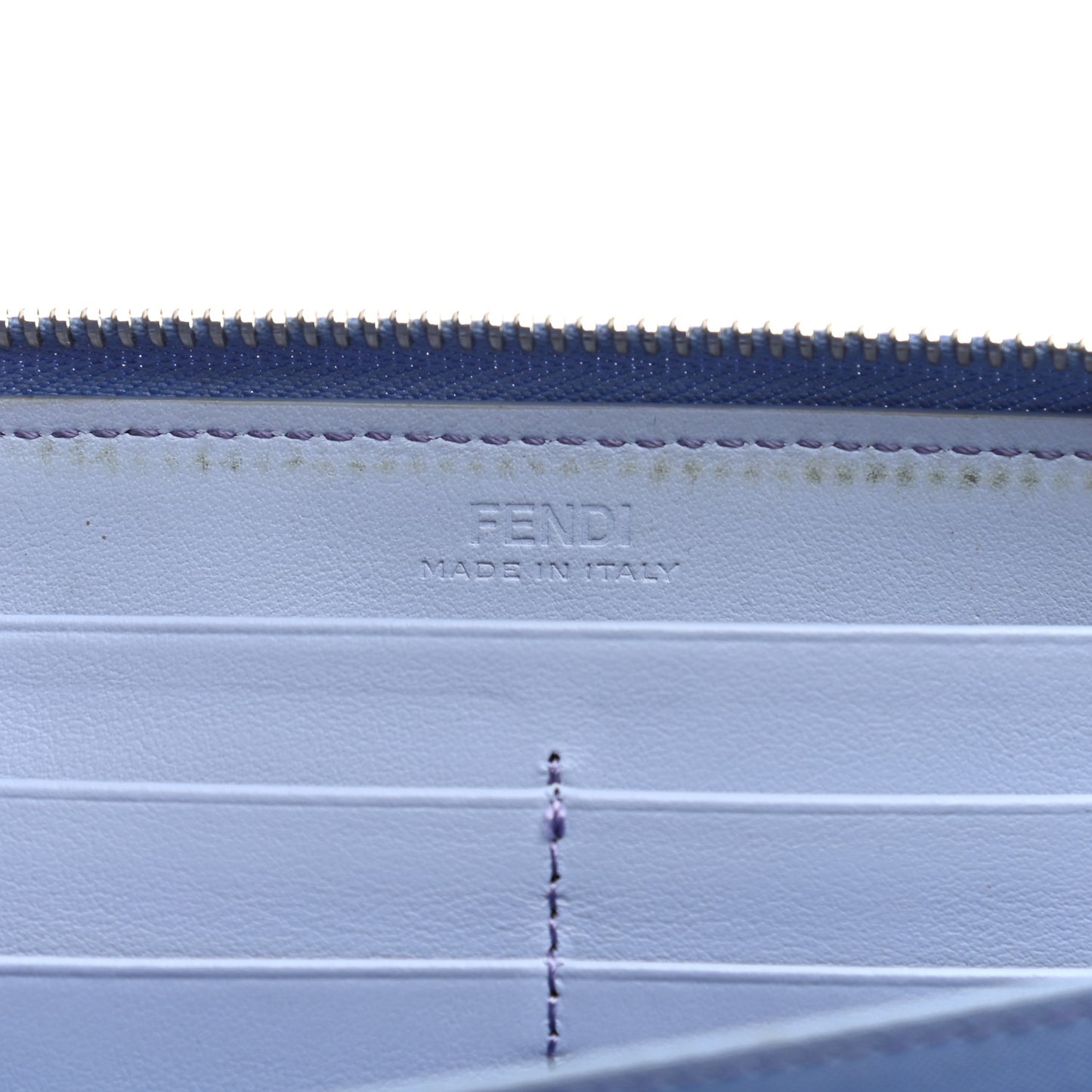Vitello Liberty Studded Zip Around Wallet Azzurro Sky Multicolor