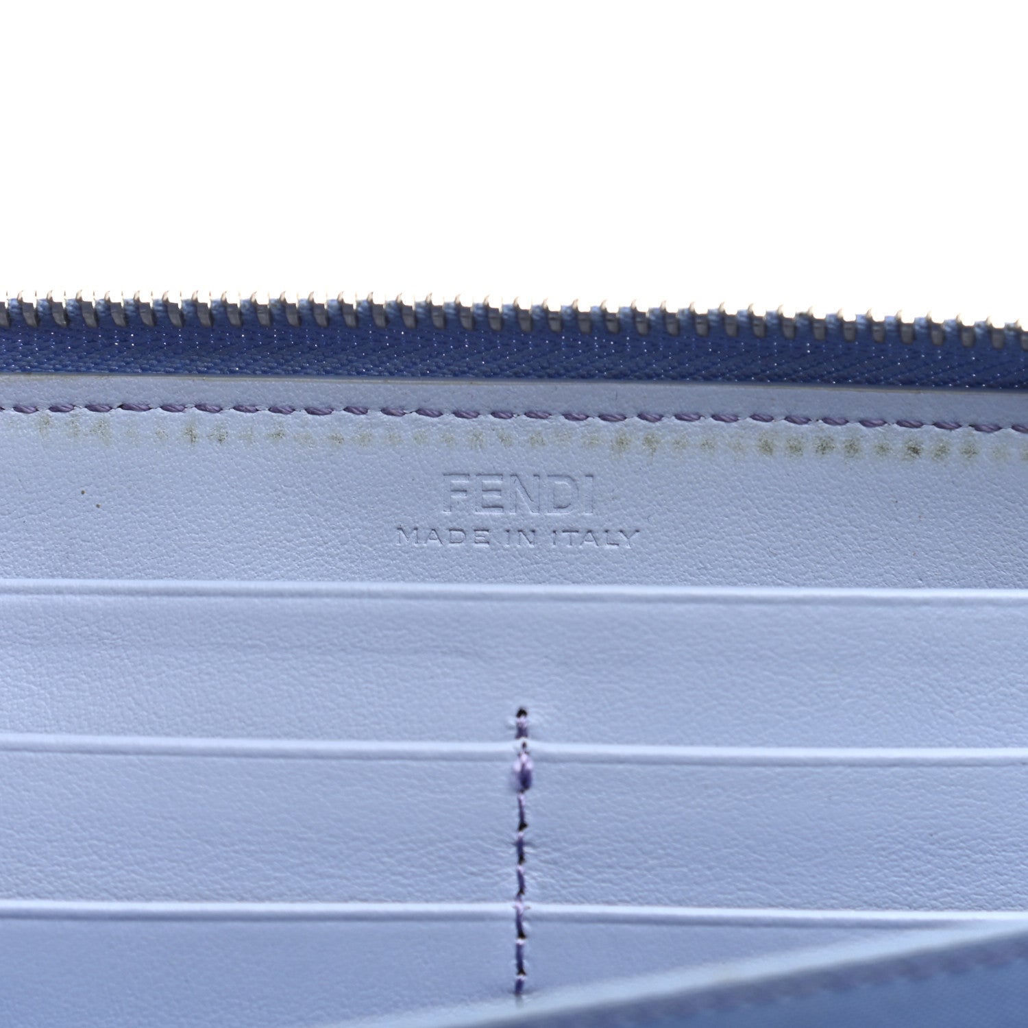 Fendi Vitello Liberty Studded Zip Around Wallet Azzurro Sky Multicolor 6 of 13