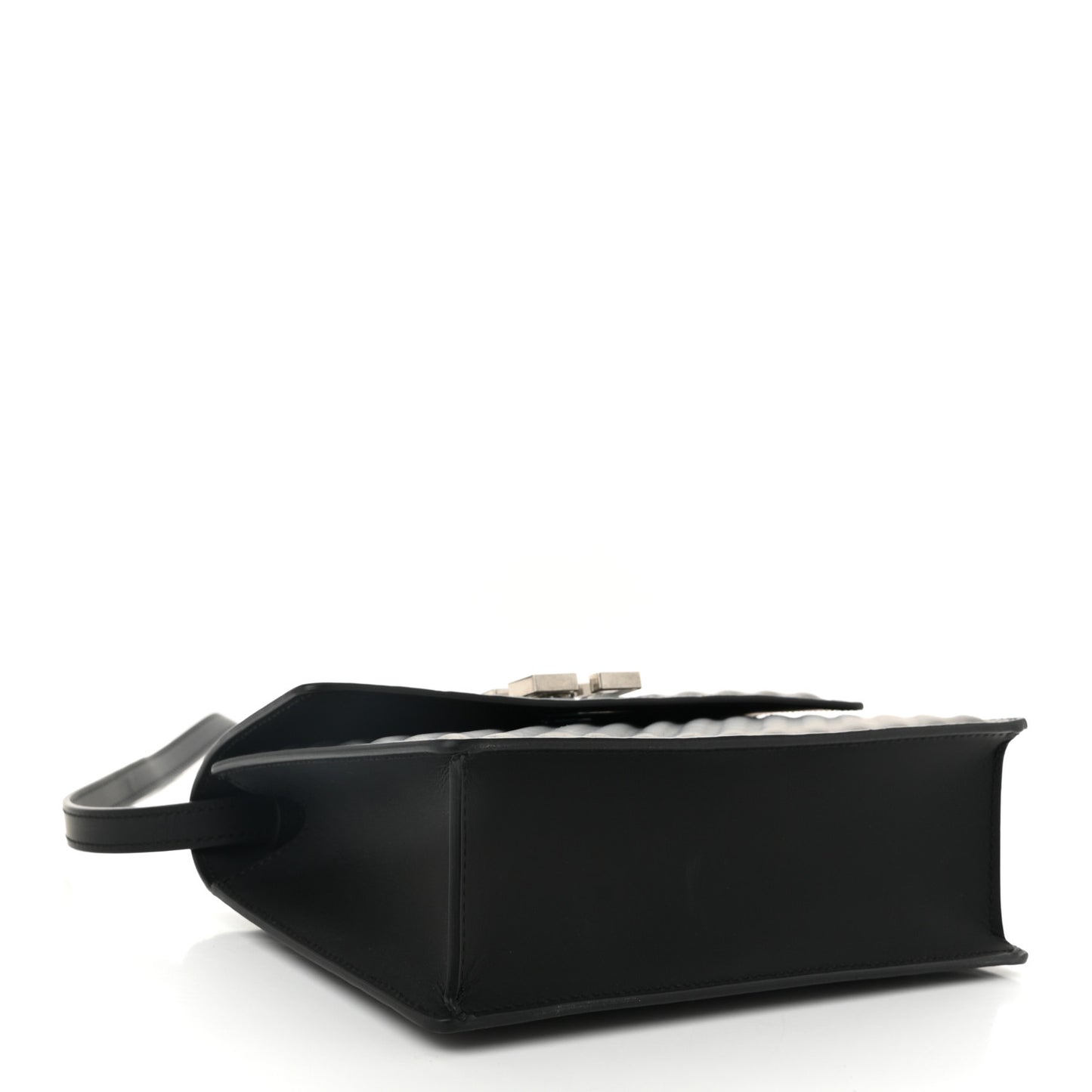 Calfskin Diagonal Quilted Jitney 2.0 Crossbody Bag Black